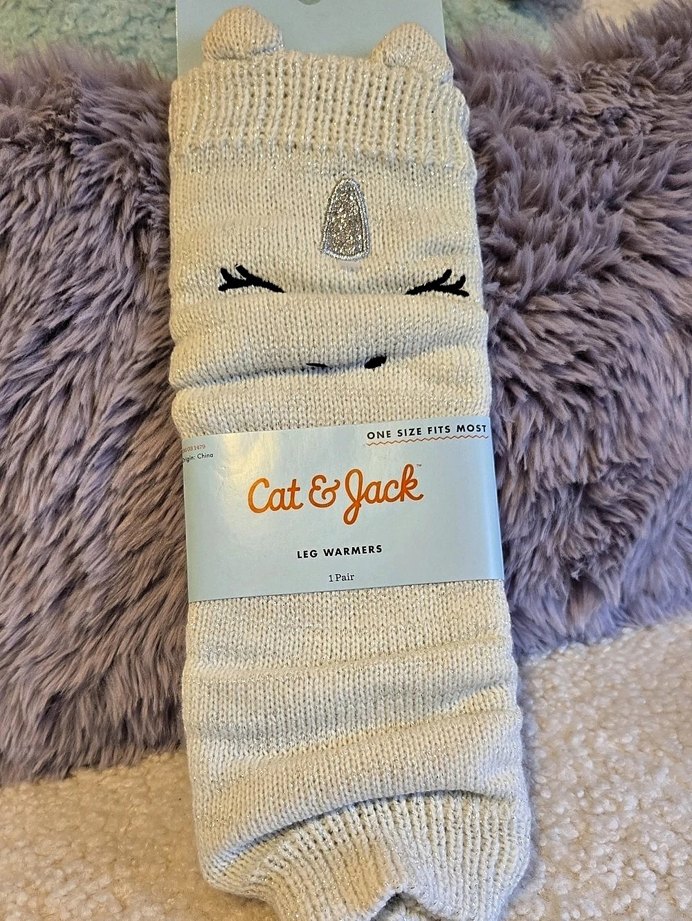 Cat & Jack Unicorn Leg Warmers Cream NWT